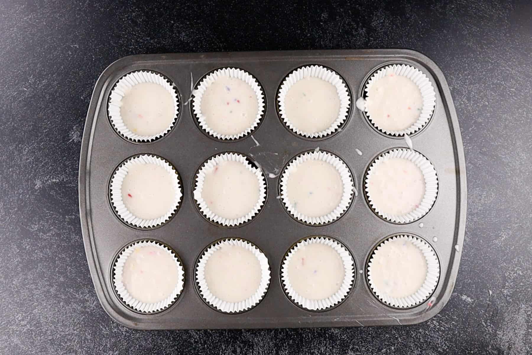 funfetti cupcakes before baking