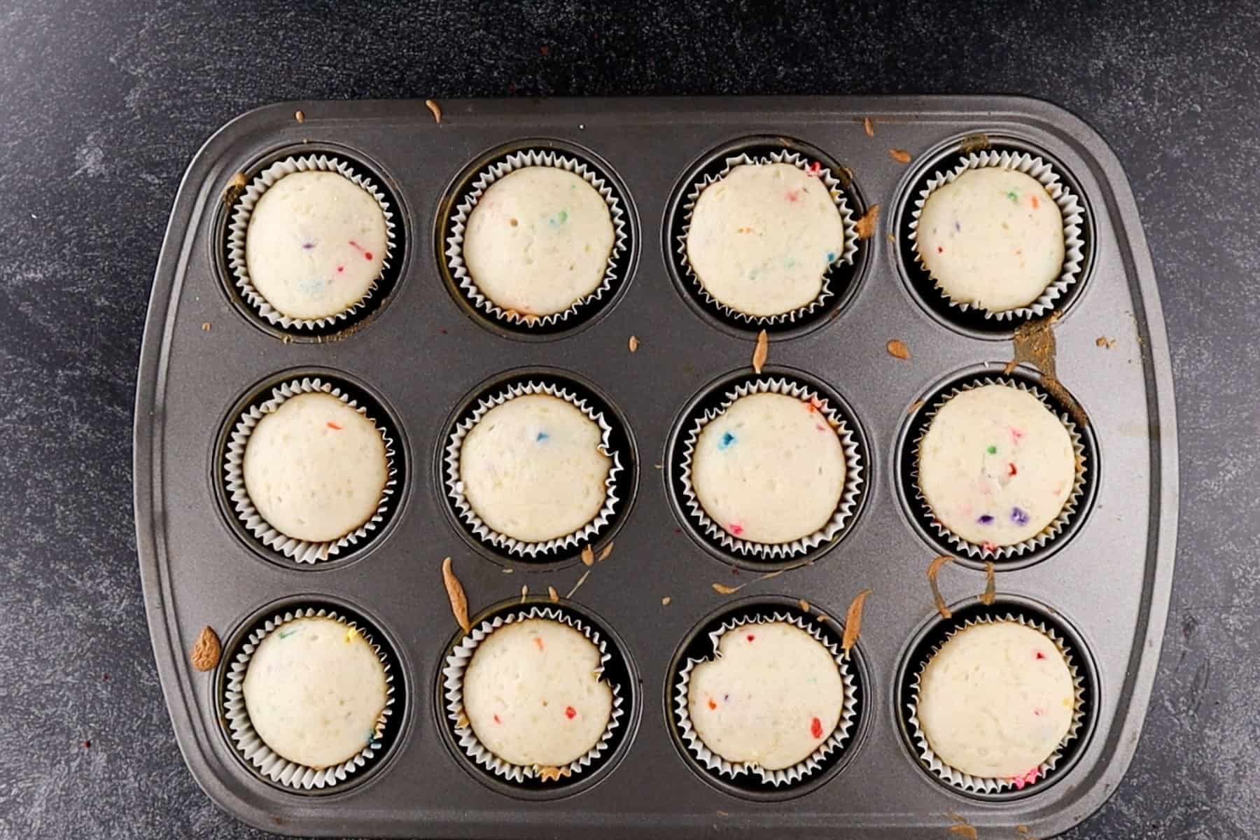 funfetti cupcakes baked