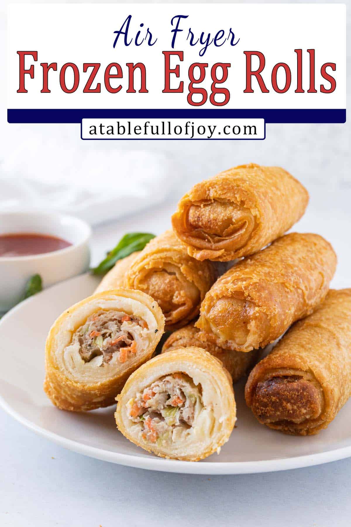 air fryer egg roll Pinterest pin.