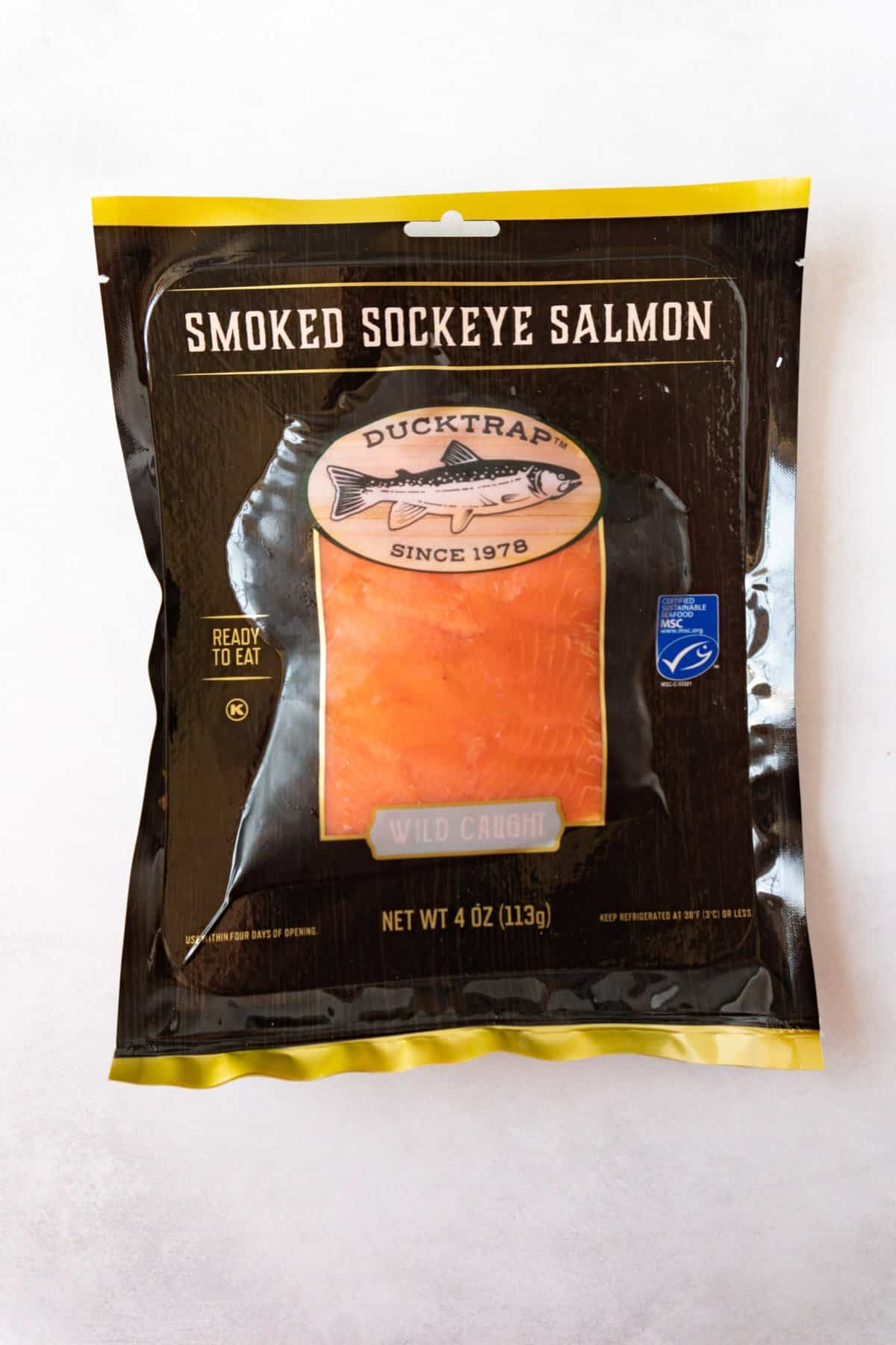 cold smoked salmon in packaging