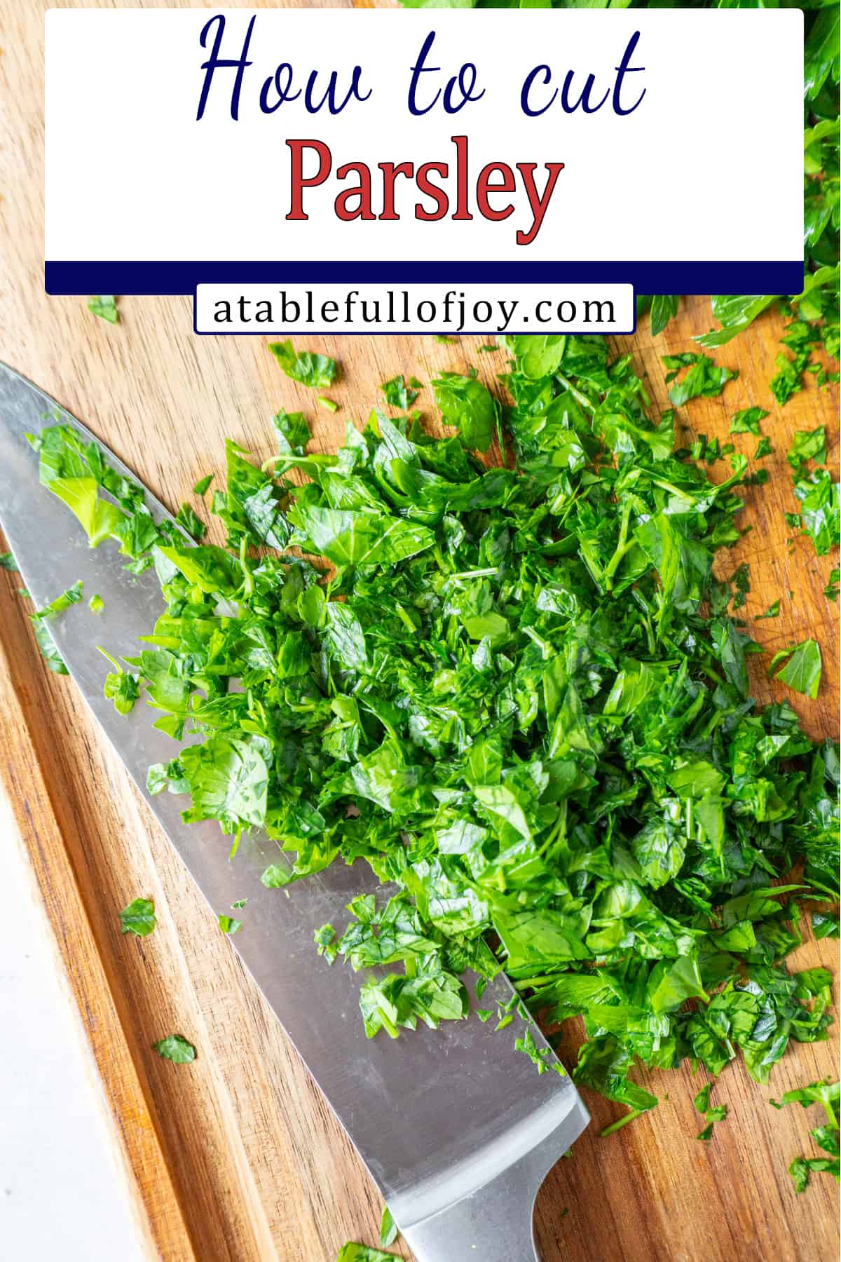 how to cut parsley pinterest pin.