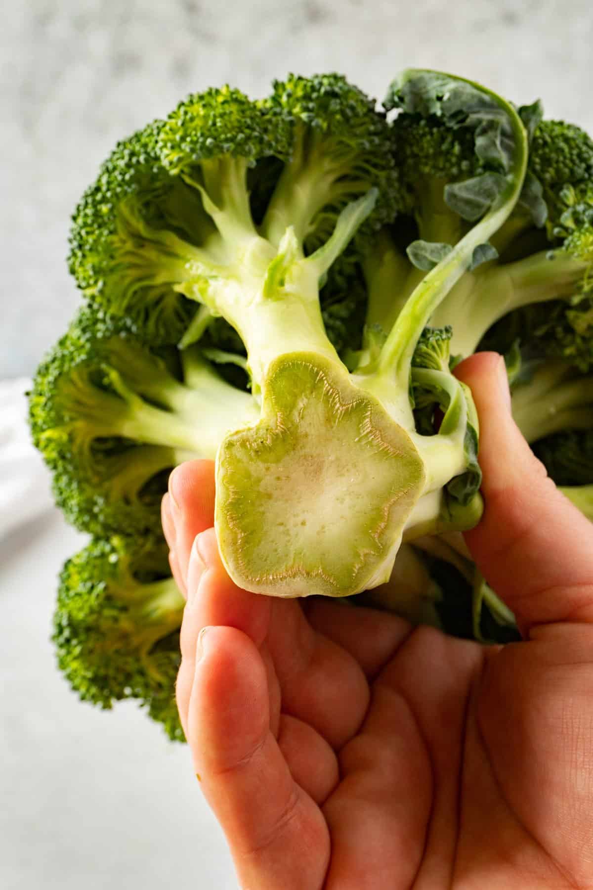 good firm broccoli stem