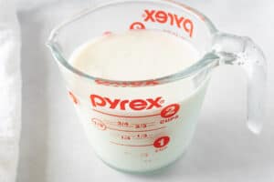 buttermilk in a pyrex measuring cup