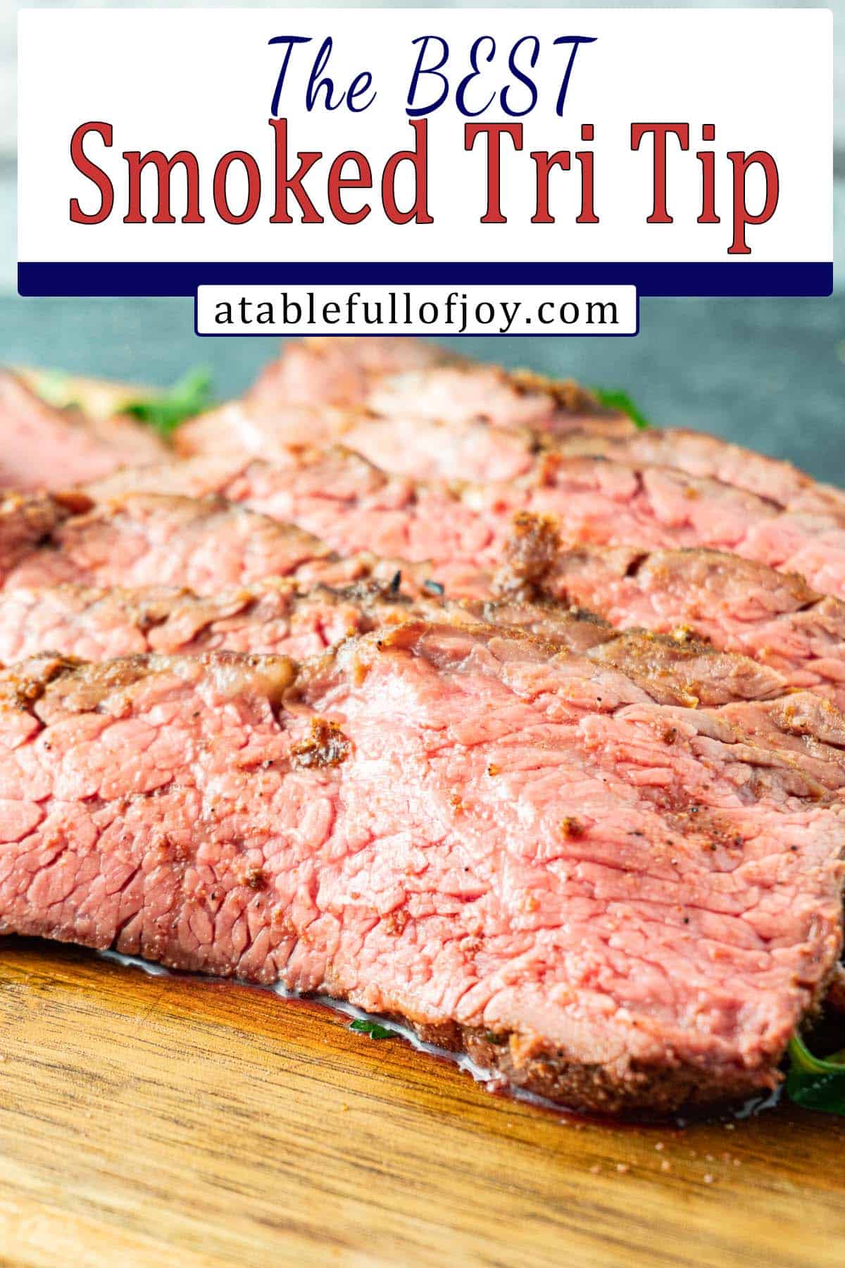 Smoked tri tip pinterest pin.