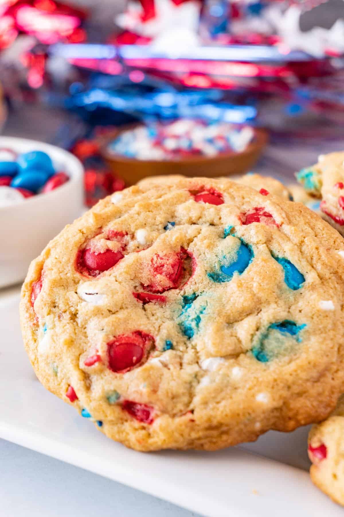 close up of 4th of July Cookies