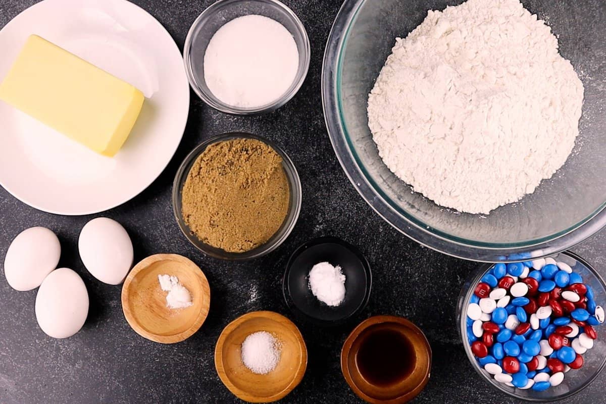  4th of July Cookies ingredients