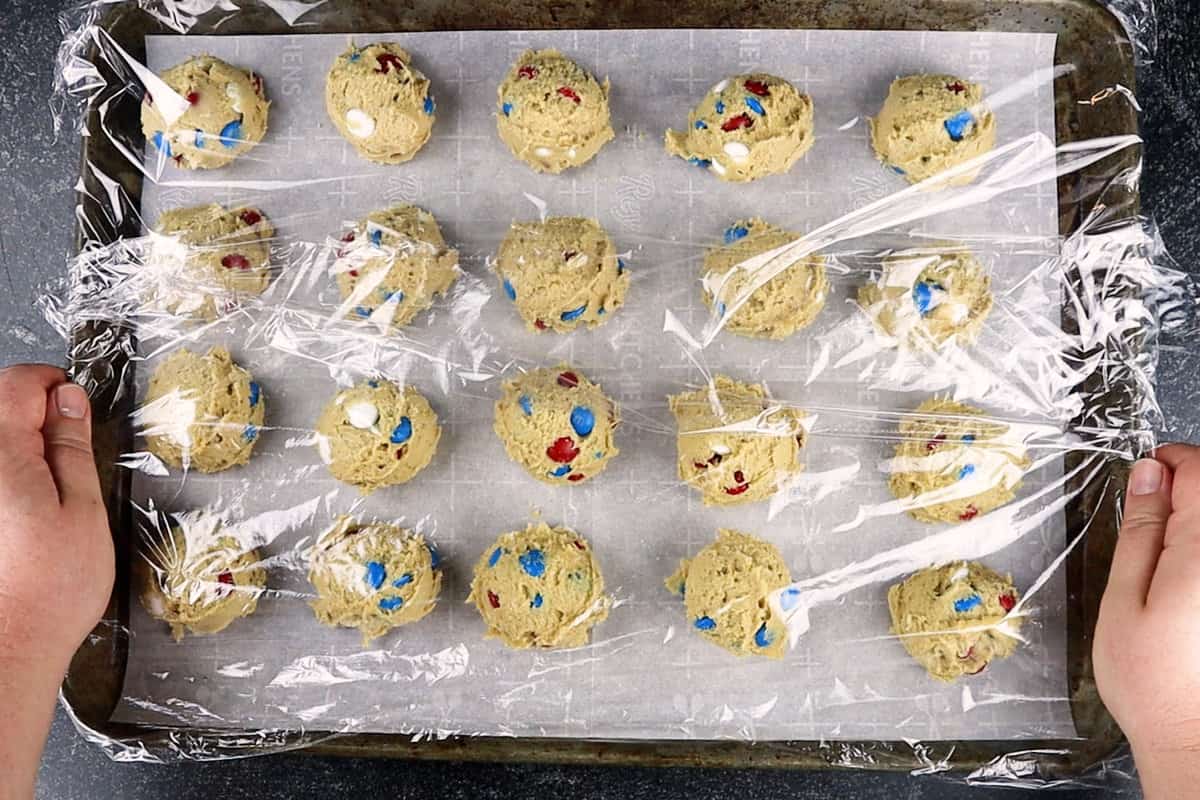 covering cookie dough with plastic wtap