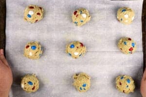 cookies on baking sheet before baking