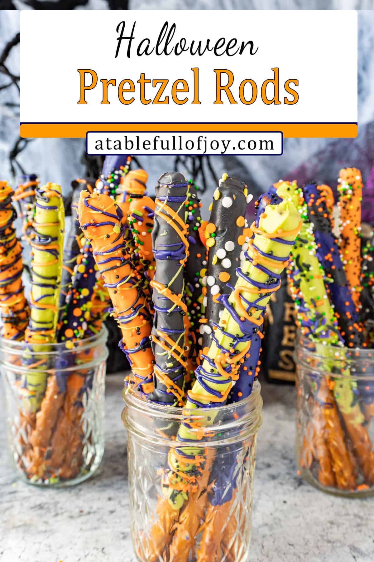 Halloween Pretzel Rods pinterest pin