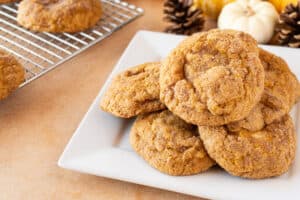 pumpkin cheesecake cookies on plate