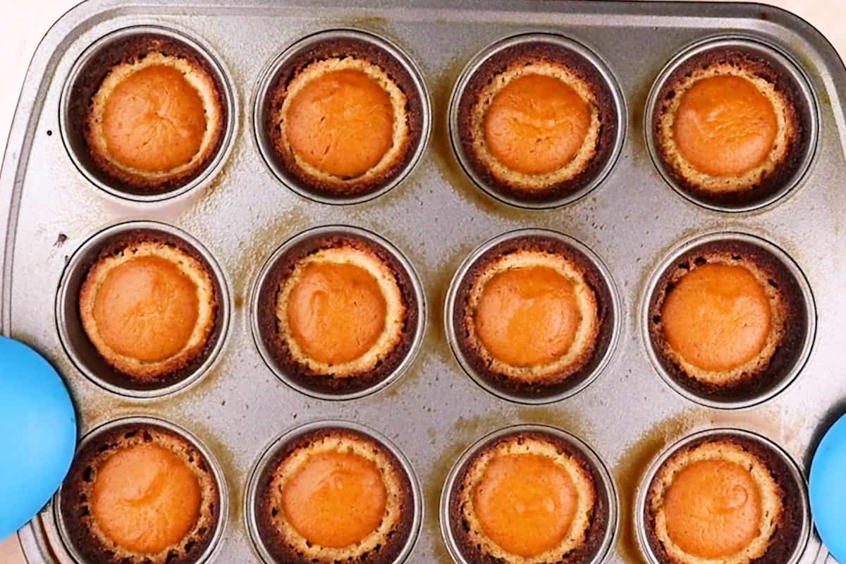 baked Pumpkin Pie Cookies in cupcake tin