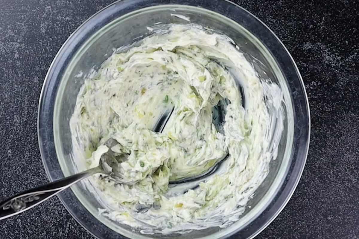 mixed herb butter in bowl