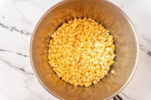 corn kernels in pot