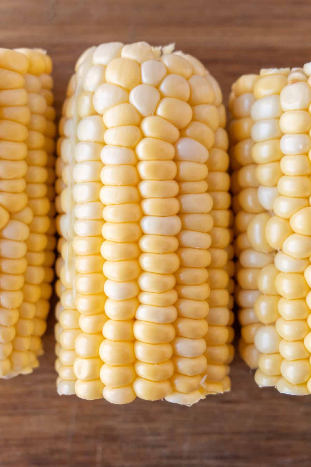 close up of corn on the cob