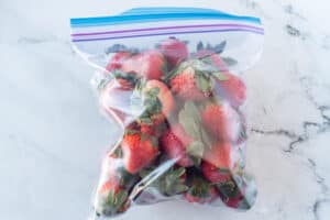 frozen strawberries in bag