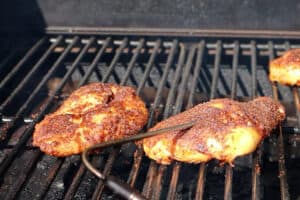 smoked chicken breast on smoker