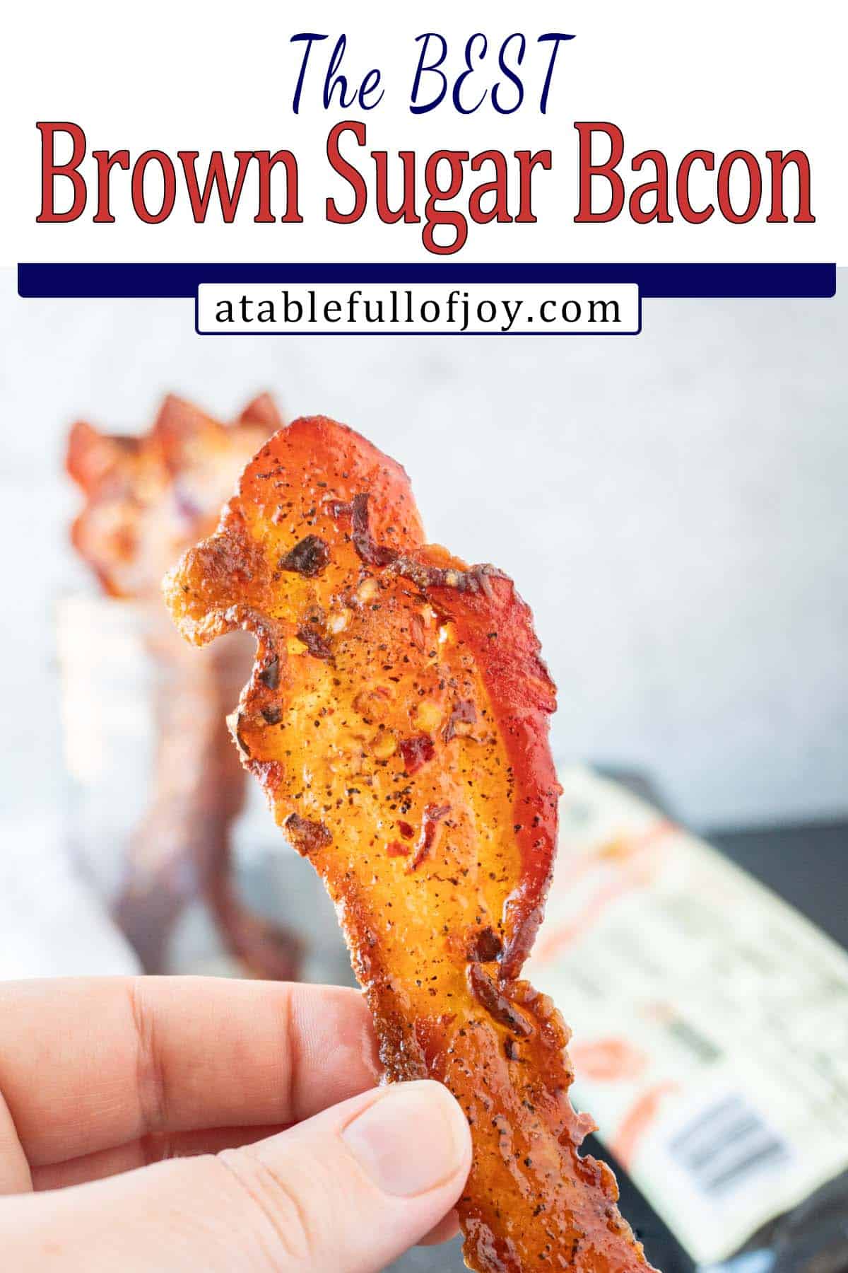 brown sugared bacon Pinterest pin
