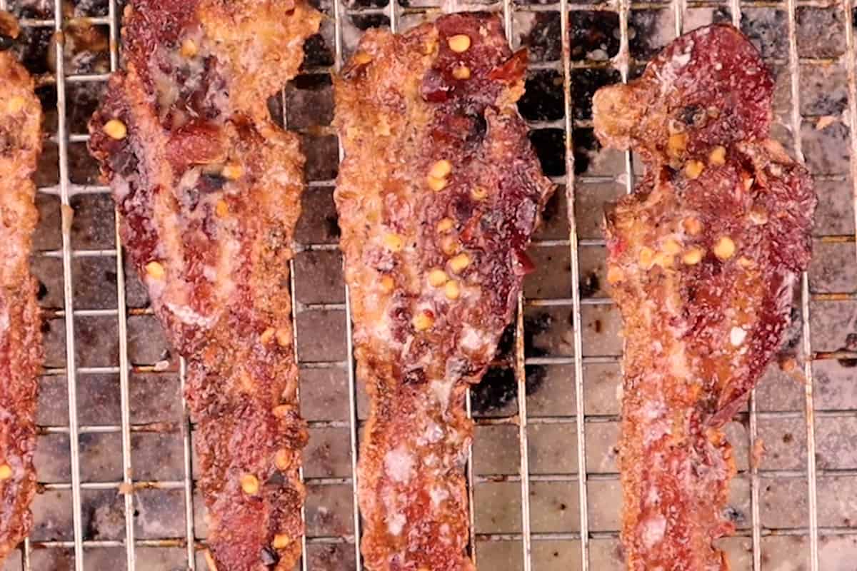 cooled bacon with white grease