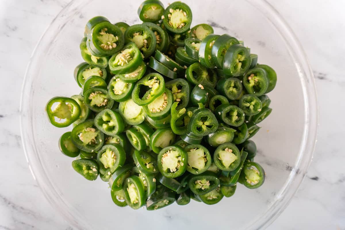 freshly cut jalapenos