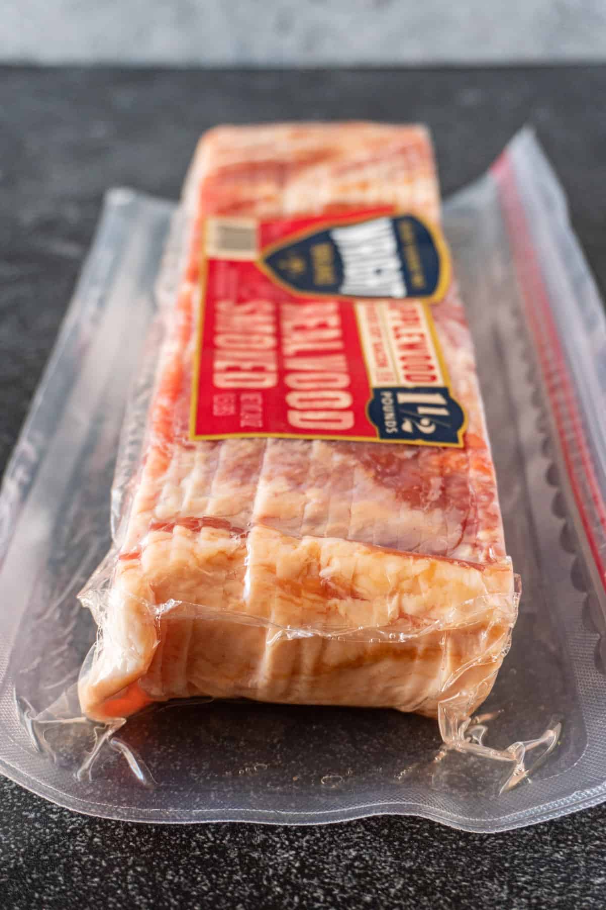 bacon package with good seal