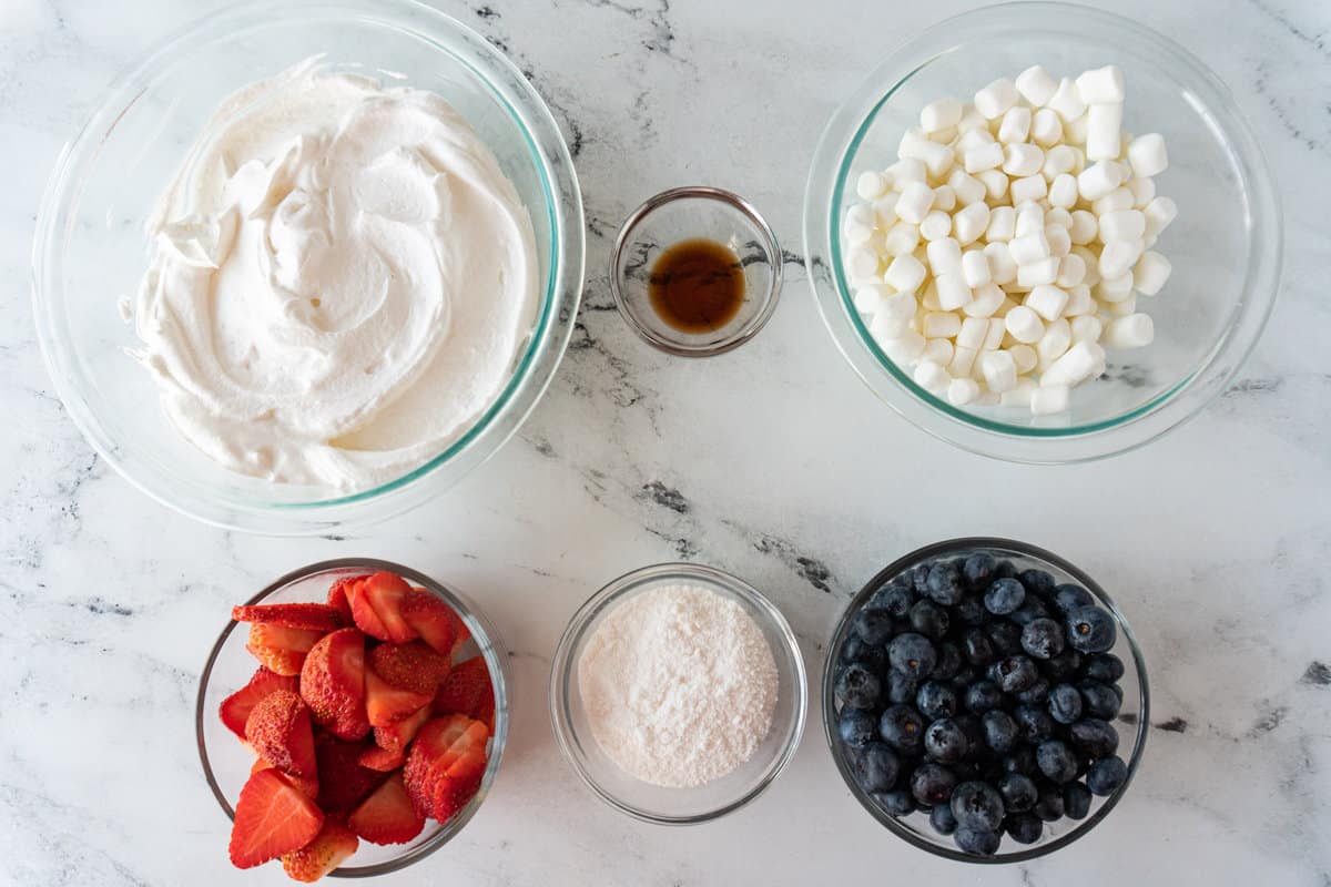 ingredients for cheesecake salad