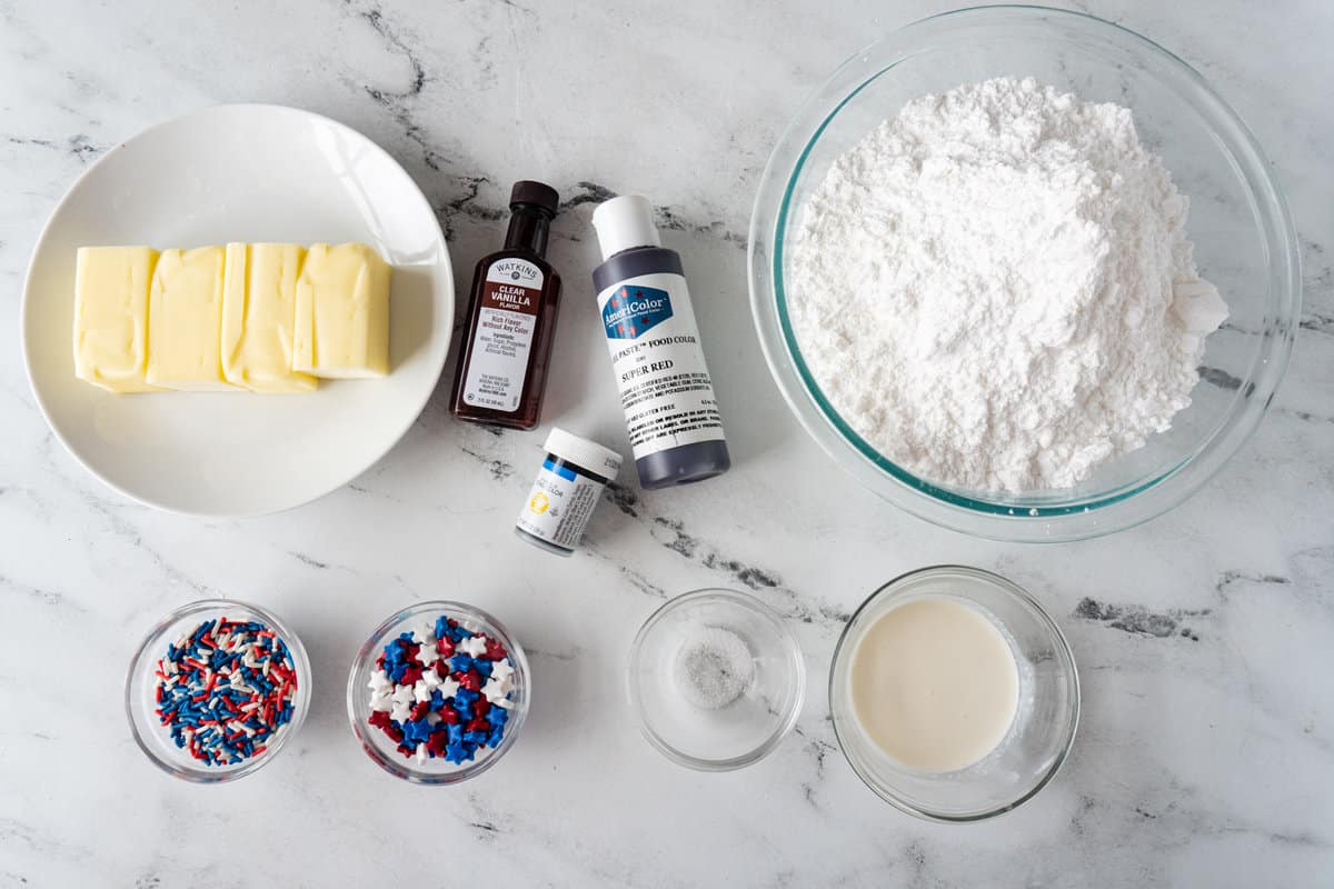frosting and decorating ingredients