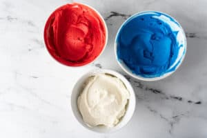 red white and blue frosting