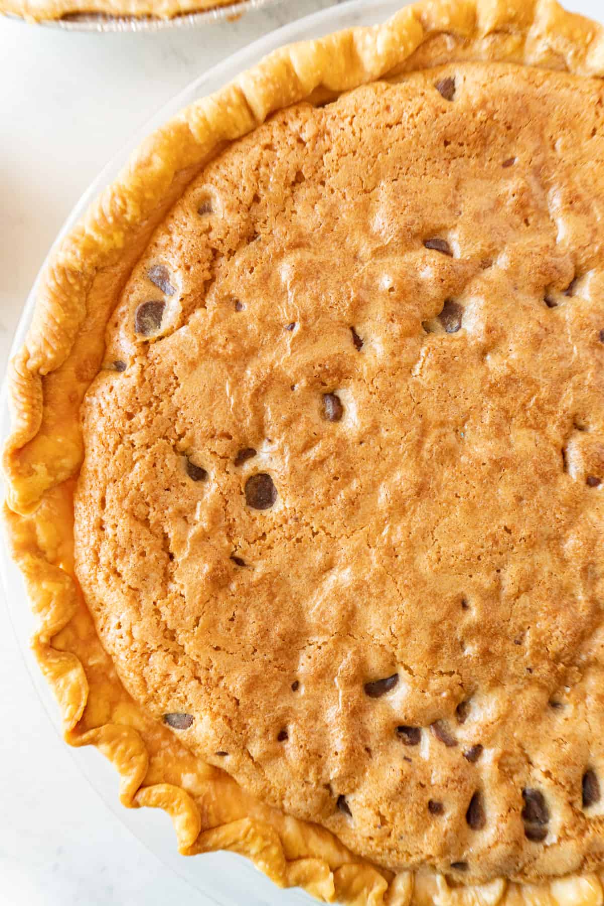 close up of cookie pie top