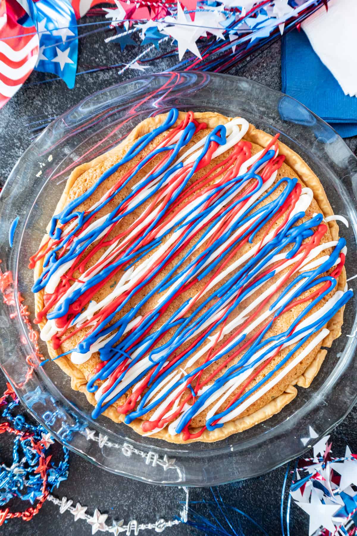 toll house pie 4th of July decorated