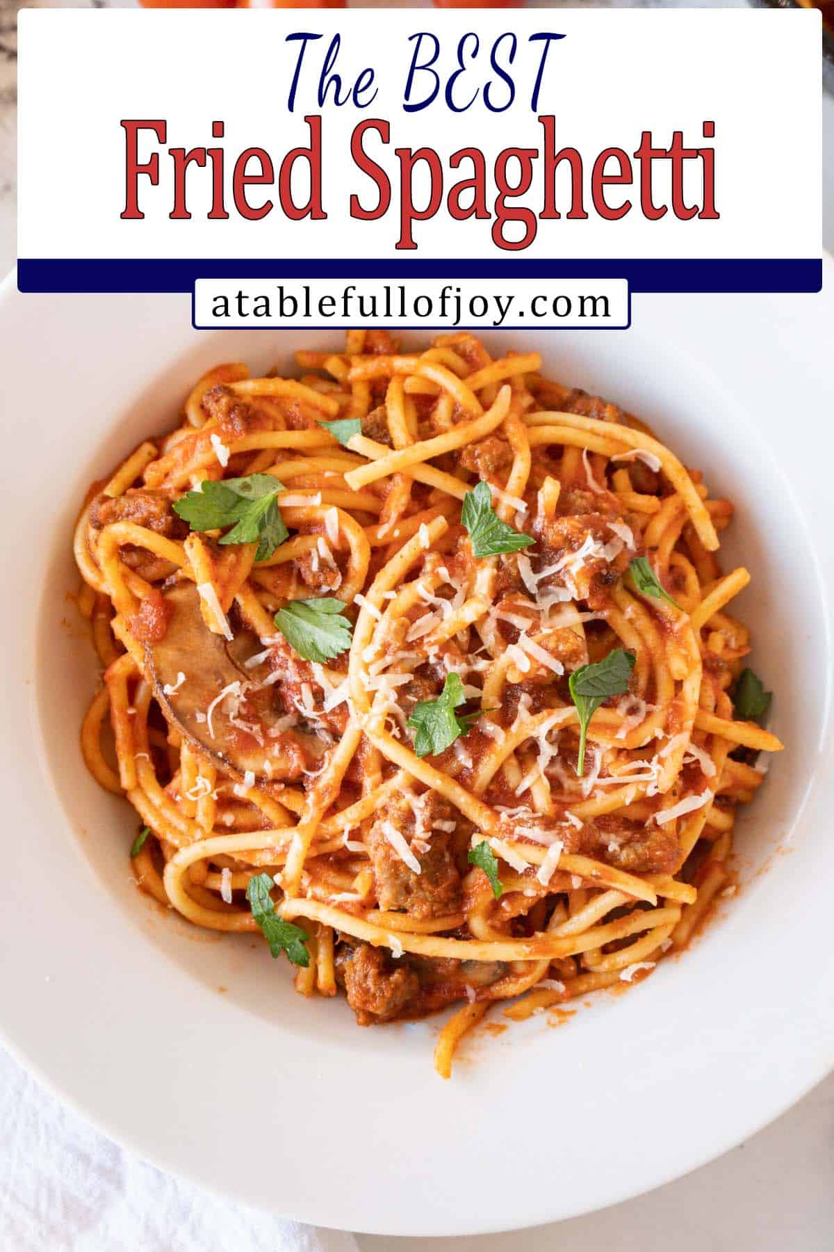 Fried Spaghetti pinterest pin