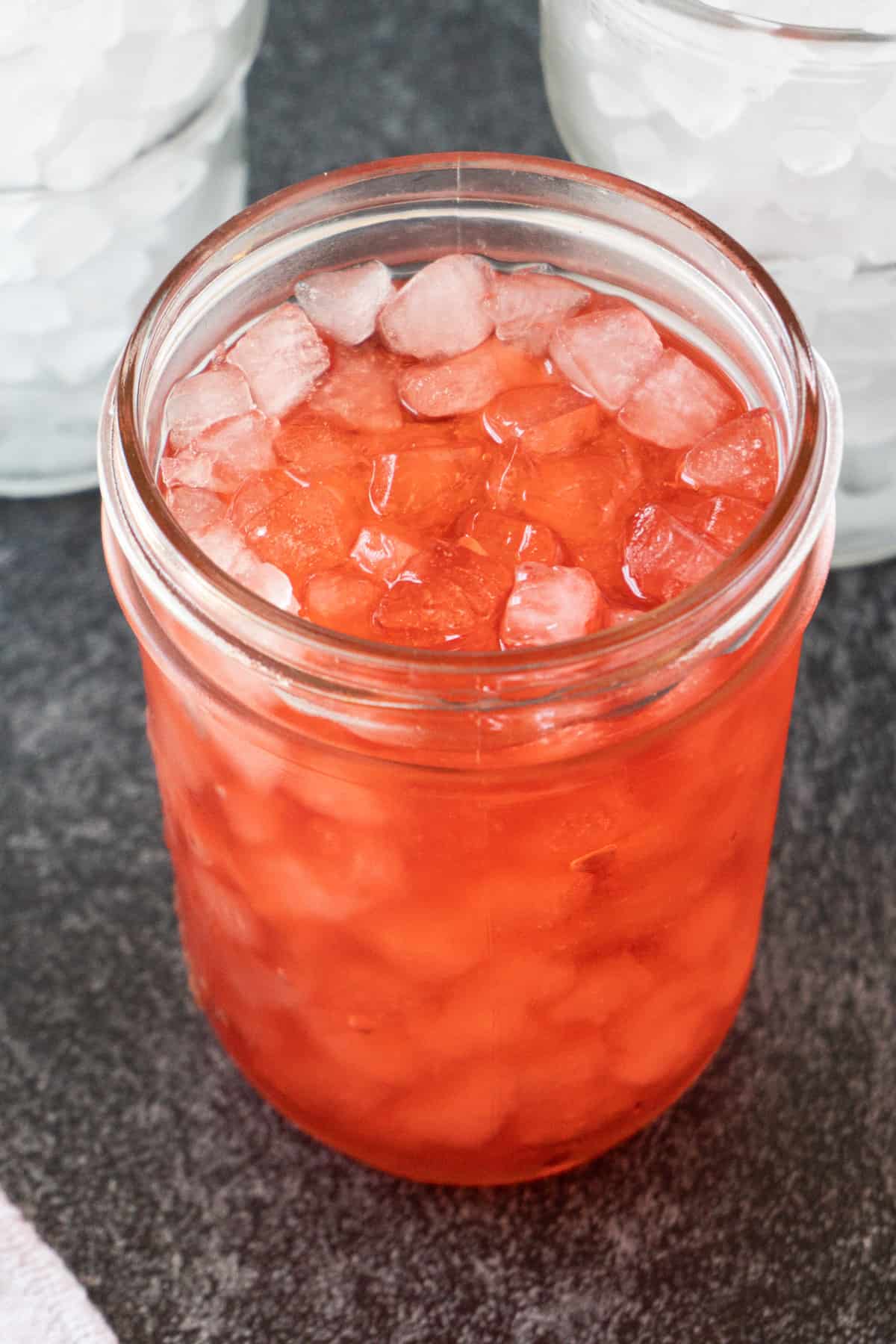 juice in glass with nugget ice