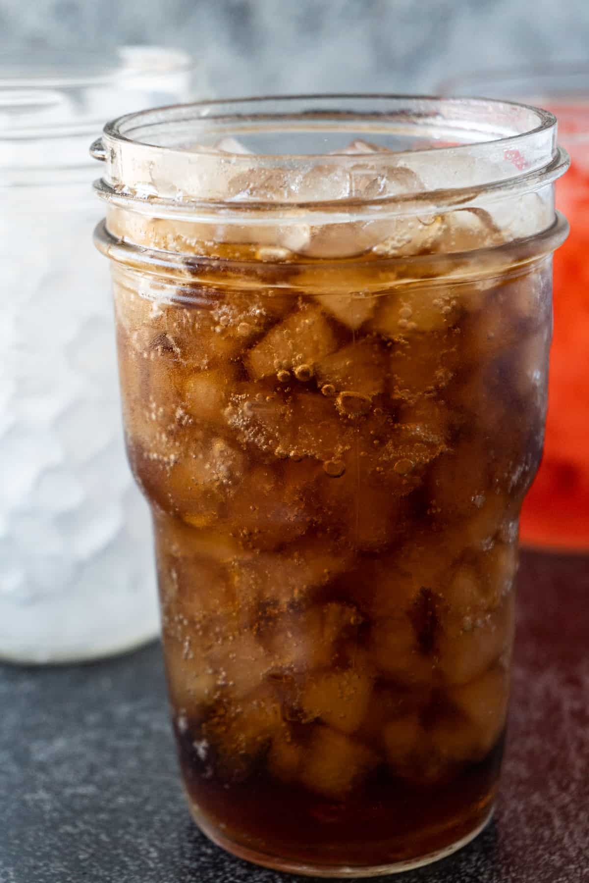 coke in glass with nugget ice