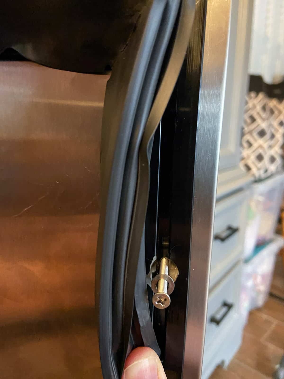 screwing in the door handle