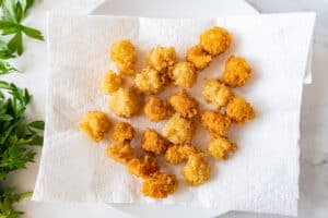 fried scallops on paper towel