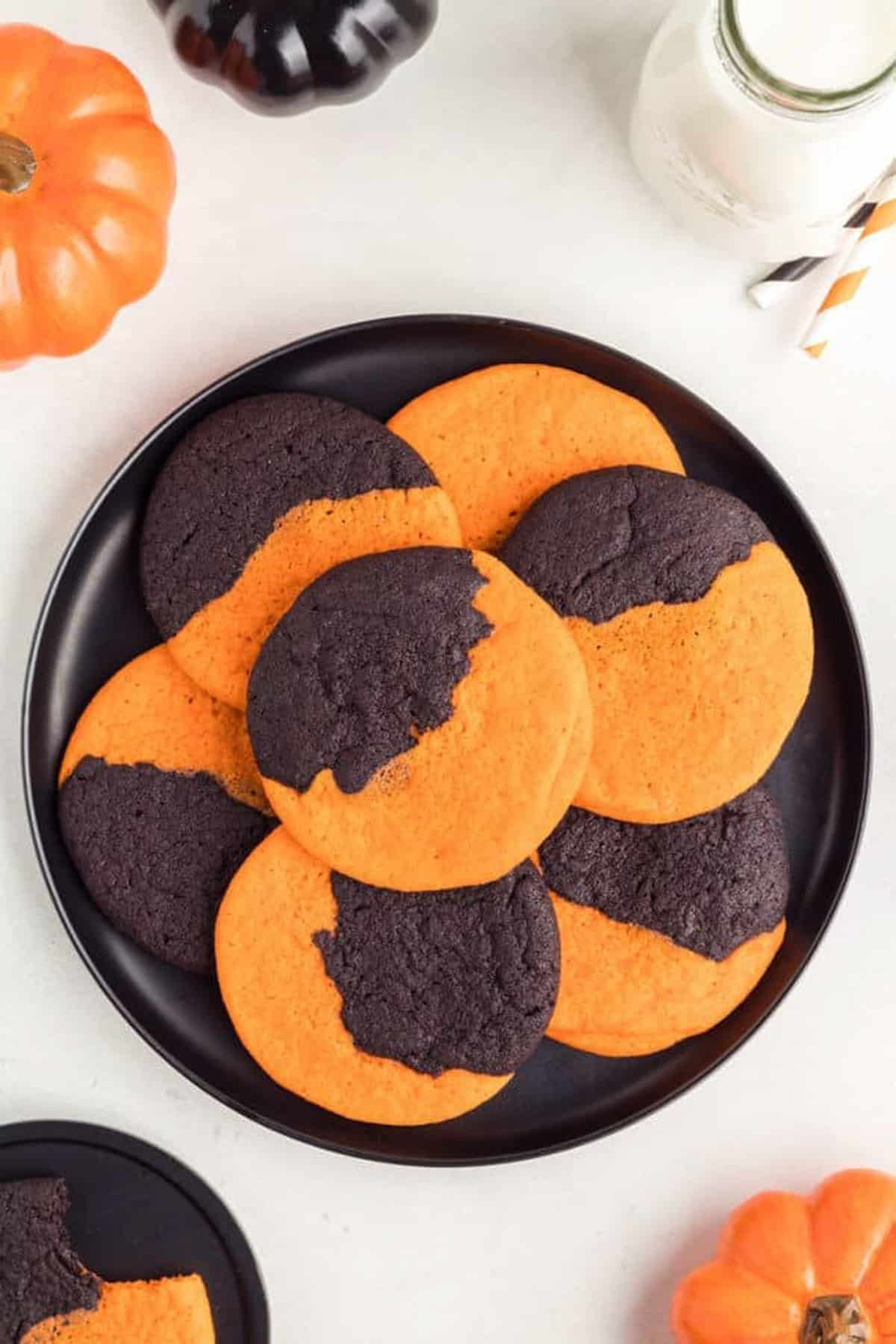 orange and black cookies