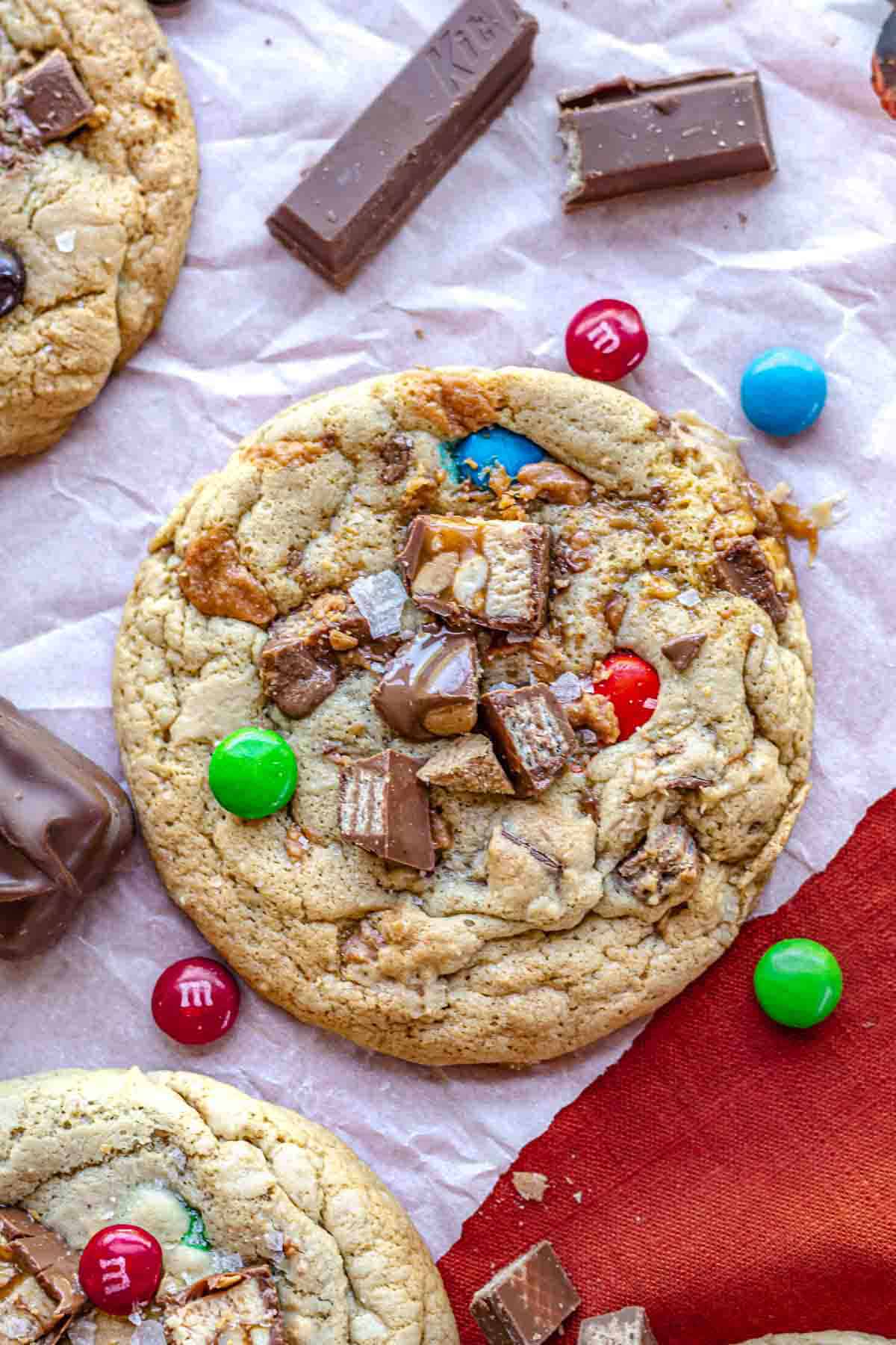 leftover candy cookies on parchement paper