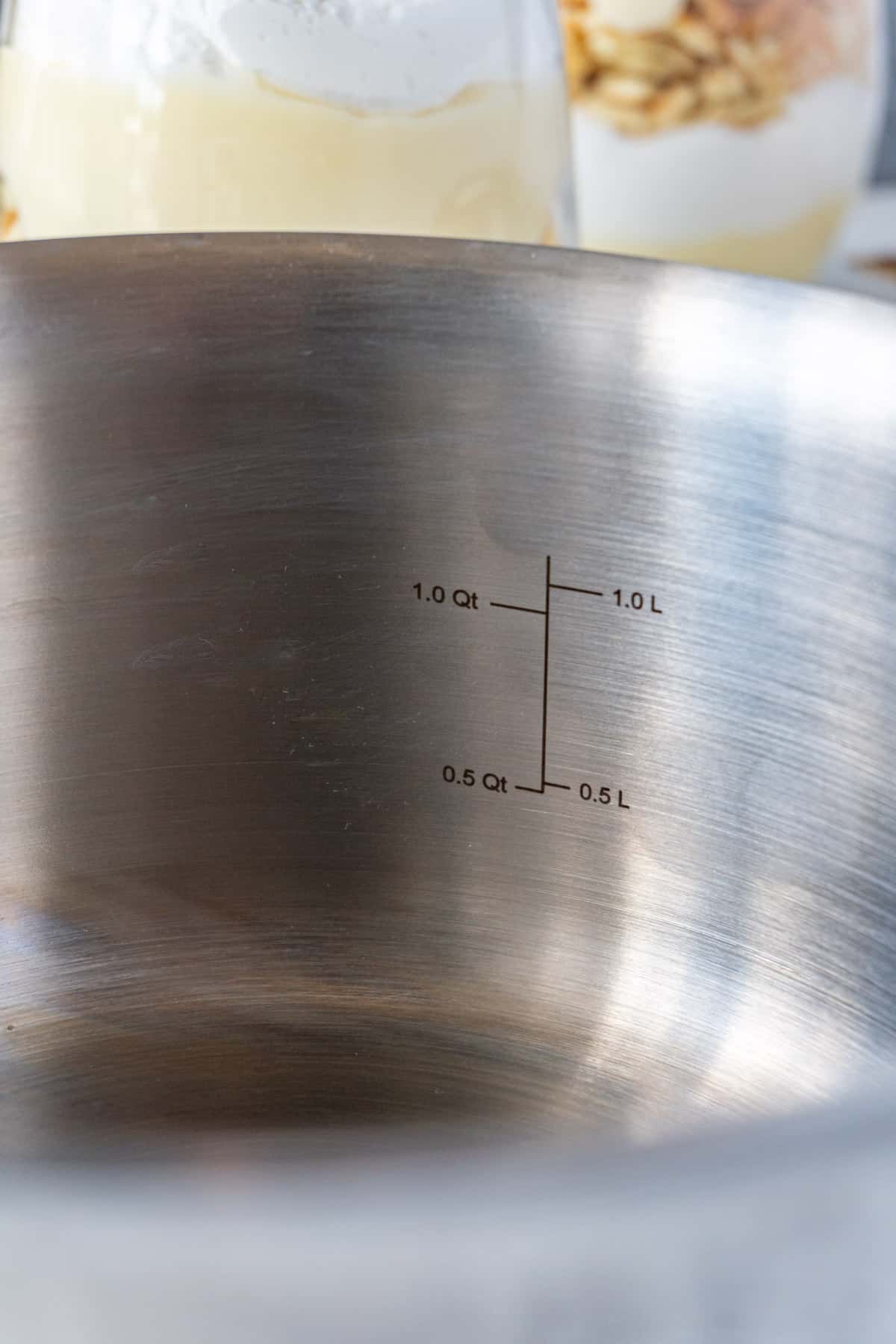 inside of sauce pan showing measurement lines