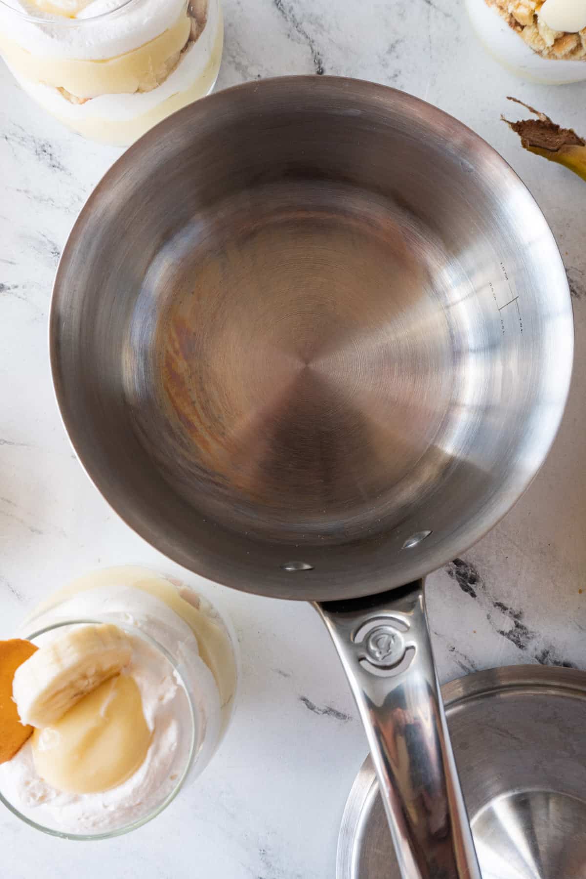 empty stainless steel sauce pan