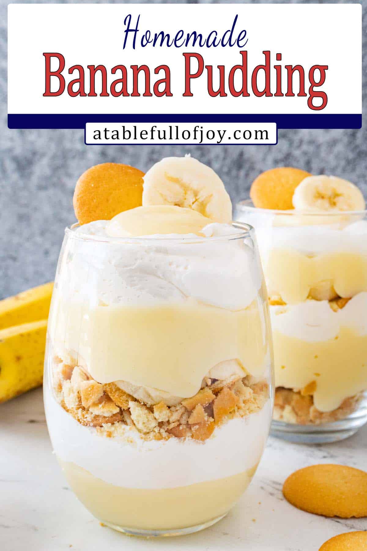 homemade banana pudding pinterest image