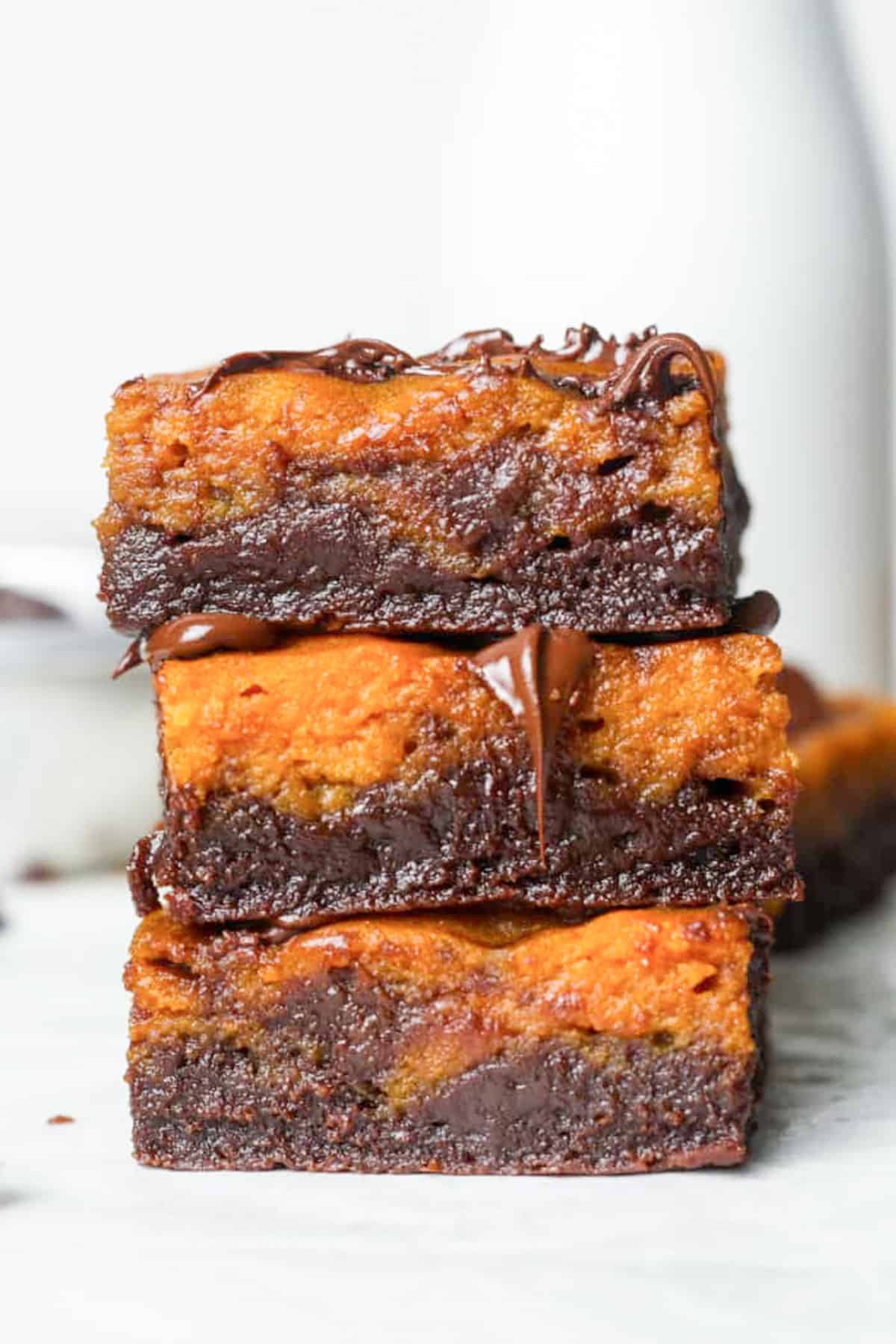 brownies with pumpkin topping