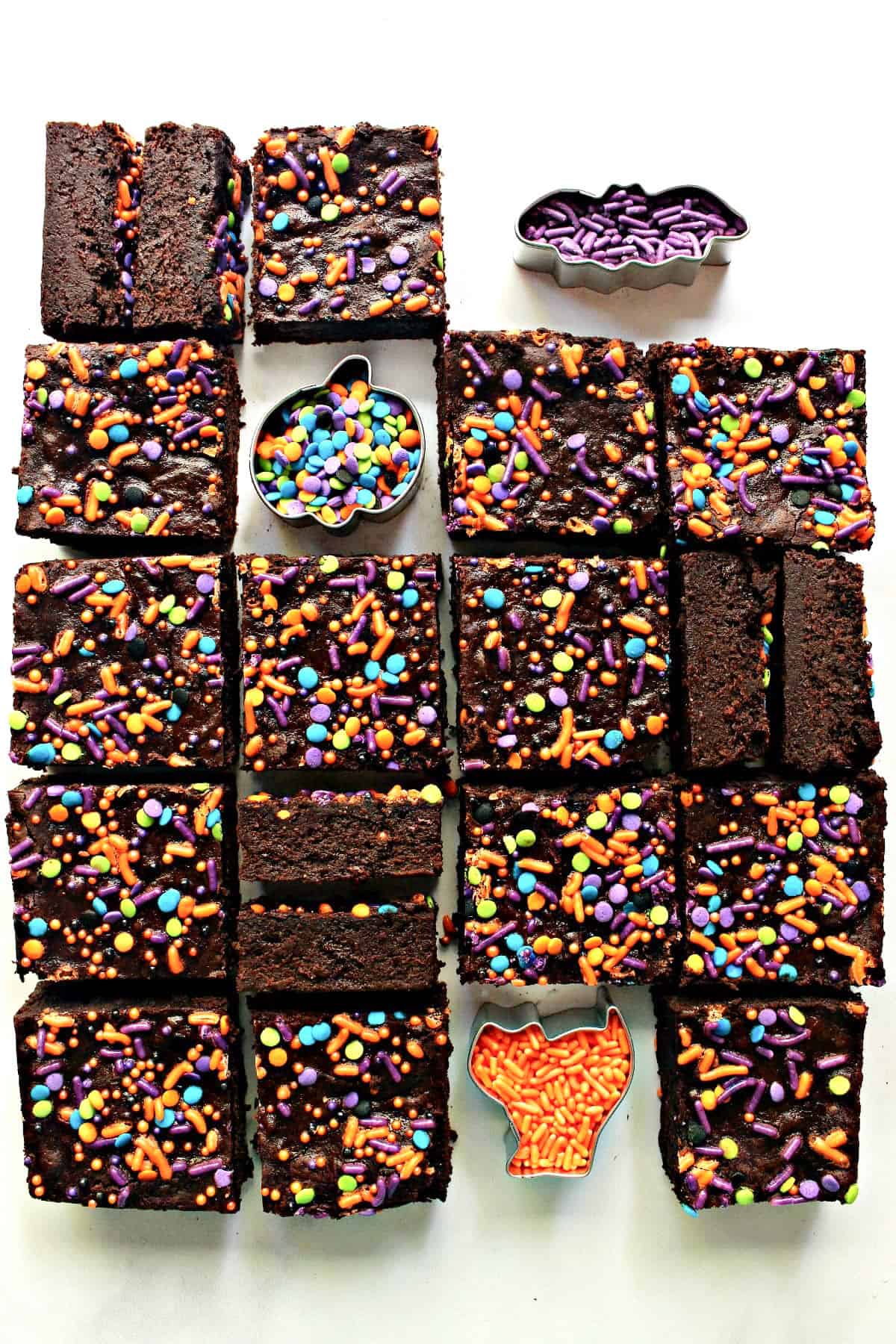 fudgy brownies with halloween sprinkles