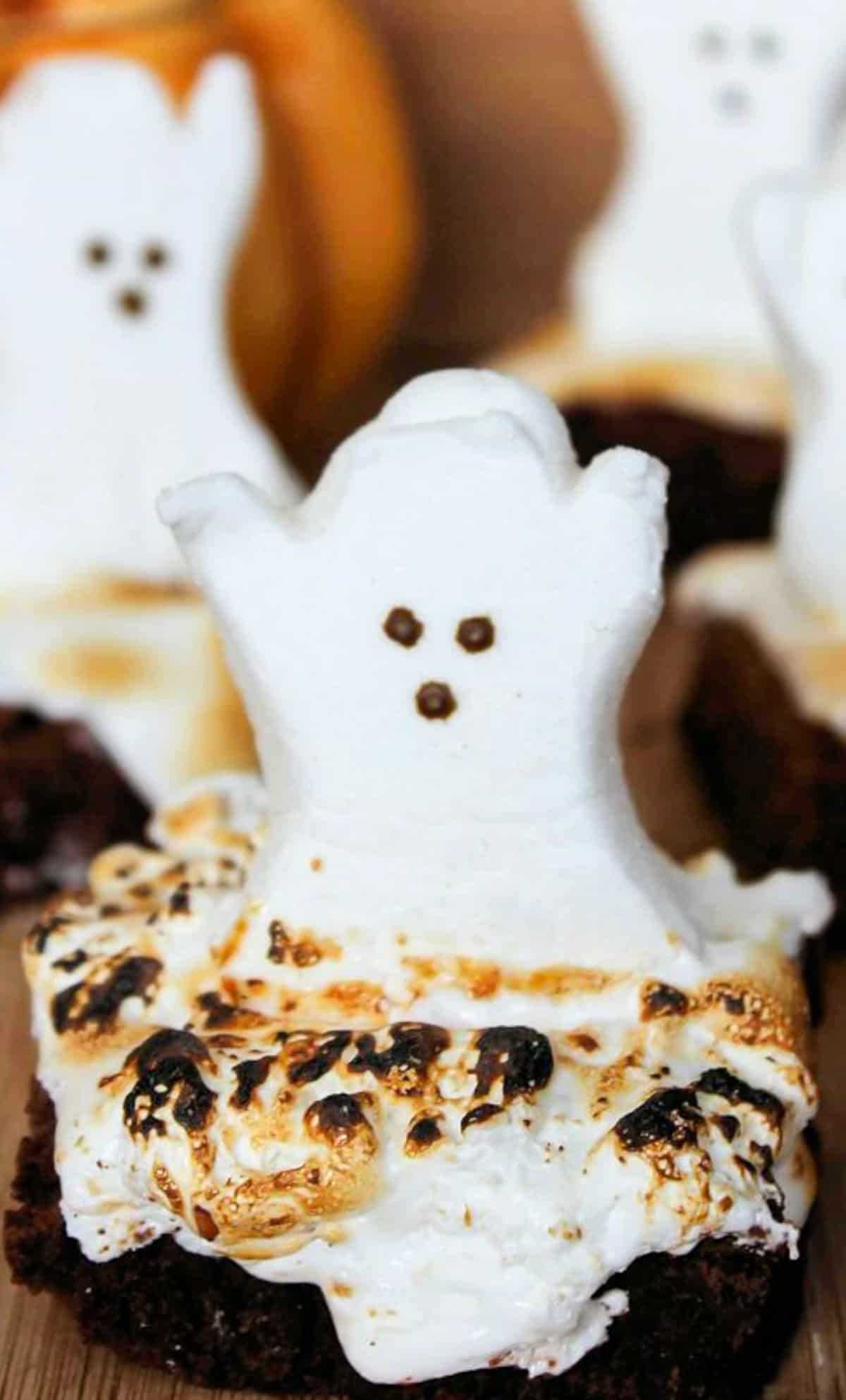brownies with peep ghost on top