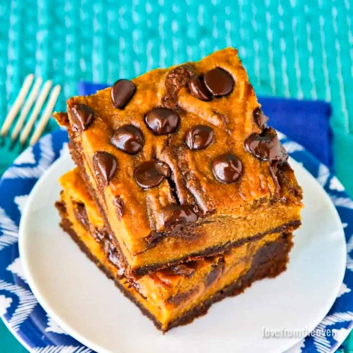 pumpkin brownie with chocolate chips