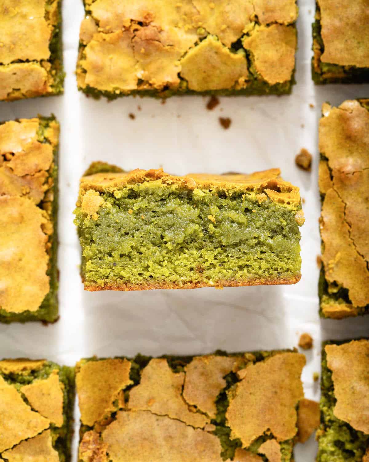 green matcha brownies