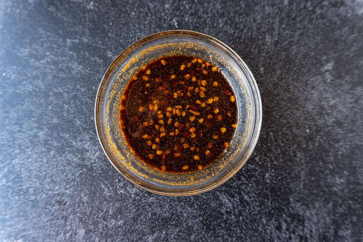 honey garlic sauce mixed in bowl