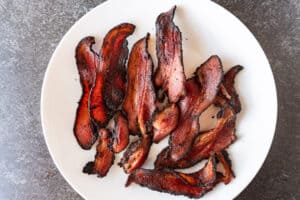 cooked bacon on plate