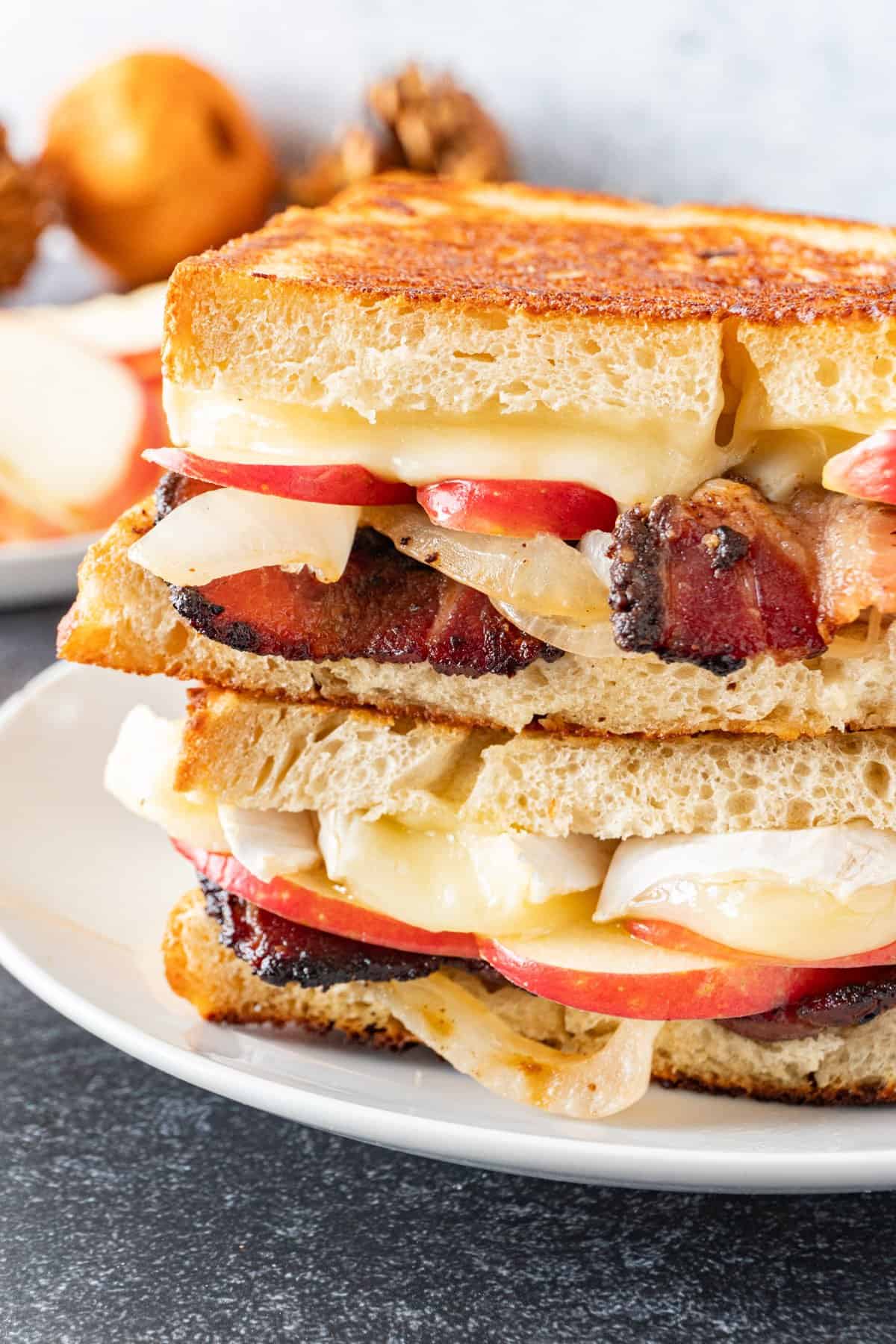 two Bacon Grilled Cheese sandwiches stacked on top of each other