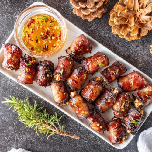 bacon wrapped dates with goat cheese featured image