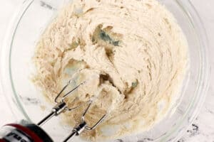 whipped butter with sugar, spices, baking powder and baking soda