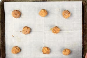 fall cookies on baking sheet before baking